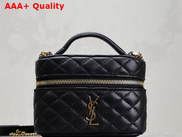 Saint Laurent Gaby Micro Vanity Bag in Black Lambskin Replica