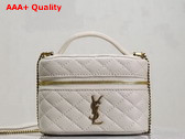 Saint Laurent Gaby Micro Vanity Bag in Lambskin Blanc Vintage Replica