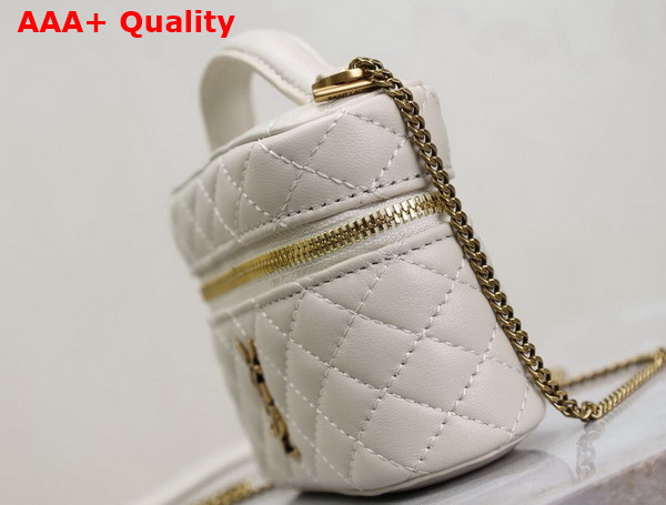 Saint Laurent Gaby Micro Vanity Bag in Lambskin Blanc Vintage Replica