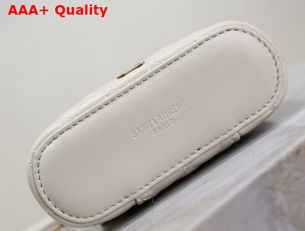 Saint Laurent Gaby Micro Vanity Bag in Lambskin Blanc Vintage Replica