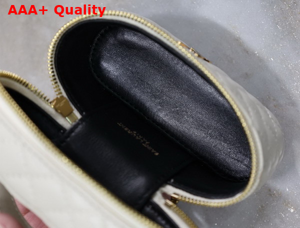 Saint Laurent Gaby Micro Vanity Bag in Lambskin Blanc Vintage Replica