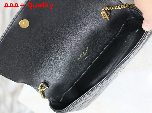 Saint Laurent Gaby Phone Case in Black Lambskin Replica