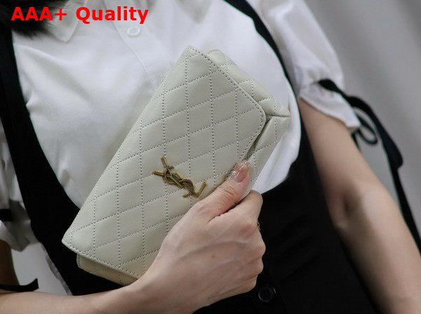 Saint Laurent Gaby Phone Case in Blanc Vintage Lambskin Replica
