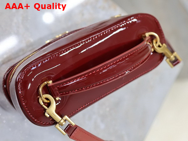 Saint Laurent Gaby Vanity Bag in Patent Leather Dark Red Wine Replica