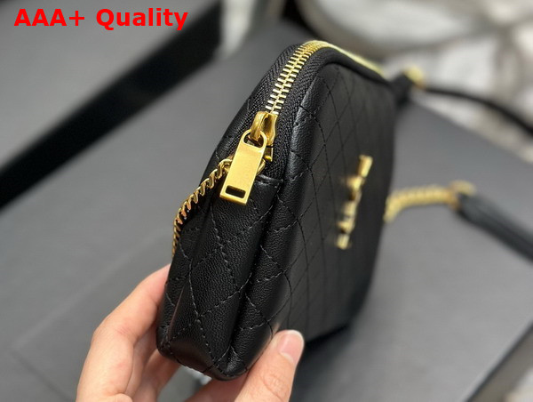 Saint Laurent Gaby Zipped Pouch in Black Quilted Lambskin Replica