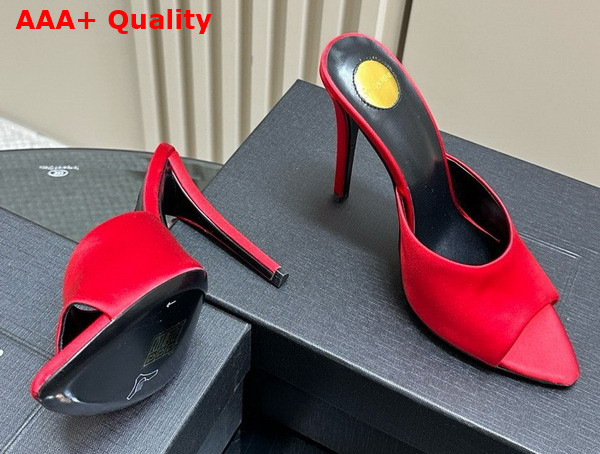 Saint Laurent Goldie Mules in Satin Crepe Cyclamen Replica