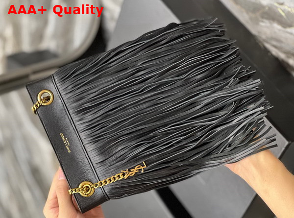 Saint Laurent Grace Small Chain Bag in Lambskin and Suede Noir Replica