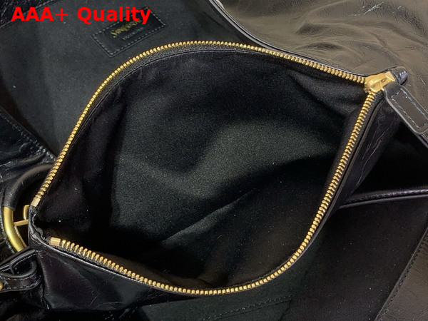 Saint Laurent Hortense Hobo in Black Shiny Leather Replica