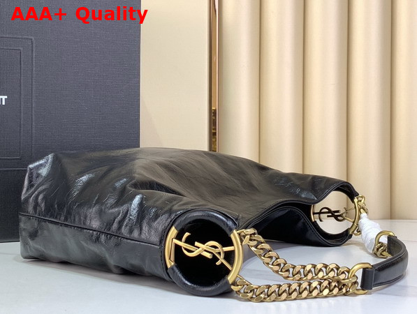 Saint Laurent Hortense Small Hobo in Shiny Leather Black Replica
