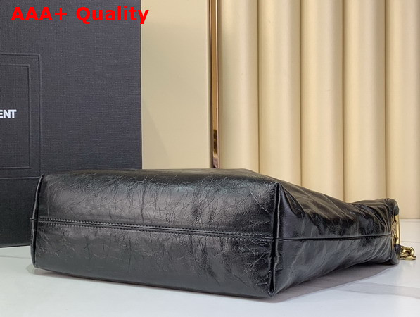 Saint Laurent Hortense Small Hobo in Shiny Leather Black Replica