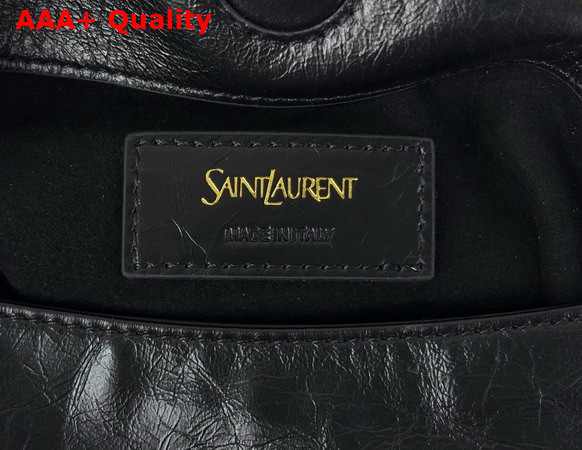 Saint Laurent Hortense Small Hobo in Shiny Leather Black Replica