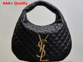 Saint Laurent Icare Hobo in Black Quilted Nappa Leather Replica