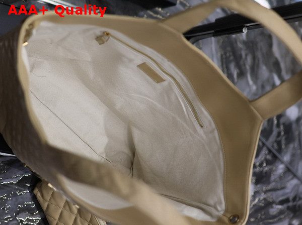 Saint Laurent Icare Maxi Shopping Bag in Beige Quilted Lambskin Replica