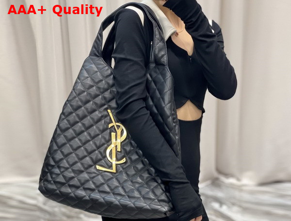 Saint Laurent Icare Maxi Shopping Bag in Black Quilted Lambskin Replica