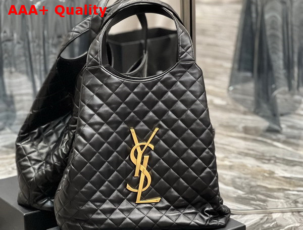 Saint Laurent Icare Maxi Shopping Bag in Black Quilted Lambskin Replica