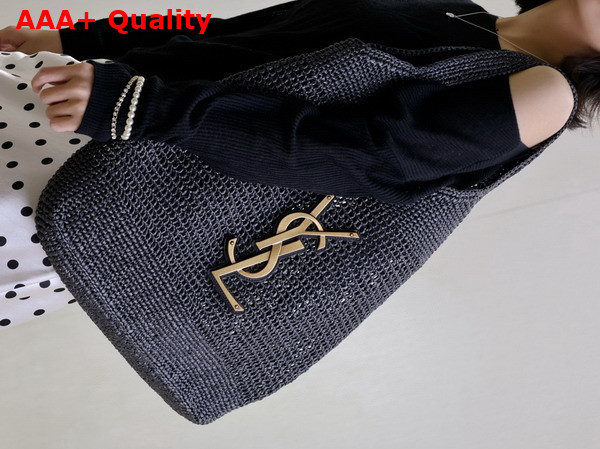 Saint Laurent Icare Maxi Shopping Bag in Black Raffia Replica