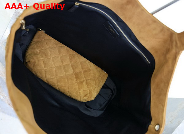 Saint Laurent Icare Maxi Tote in Quilted Suede Cognac 698651 Replica