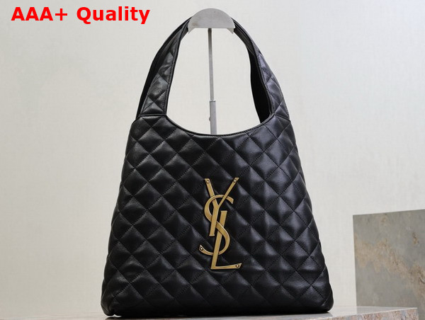 Saint Laurent Icare Medium in Black Quilted Nappa Leather Replica