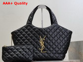 Saint Laurent Icare Medium in Black Quilted Nappa Leather Replica