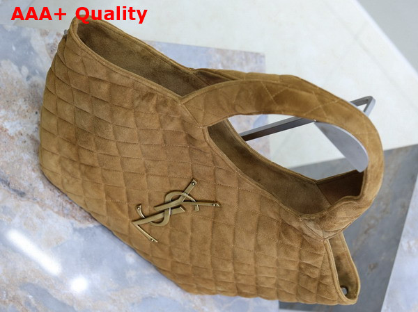 Saint Laurent Icare Medium in Quilted Suede Caramel Cognac Replica
