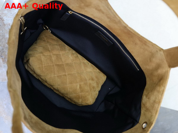Saint Laurent Icare Medium in Quilted Suede Caramel Cognac Replica