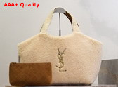 Saint Laurent Icare Medium in Shearling Naturale Replica