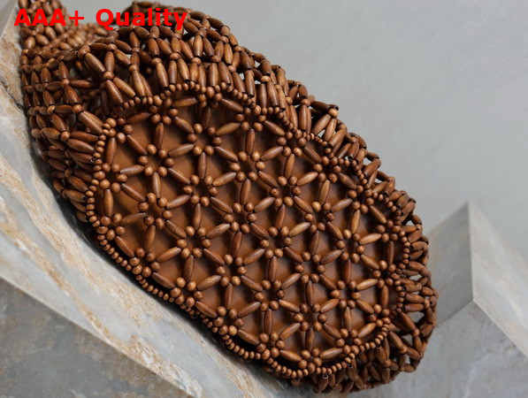 Saint Laurent Icare Medium in Wood Beads Light Wood and Brick 862071 Replica