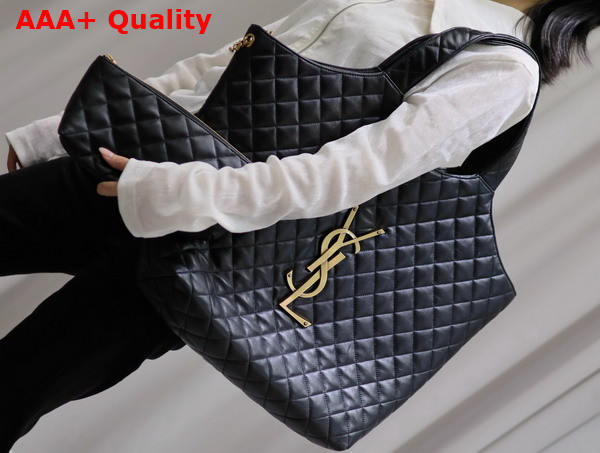 Saint Laurent Icare in Quilted Nappa Black Replica