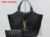 Saint Laurent Icare in Quilted Nappa Black Replica