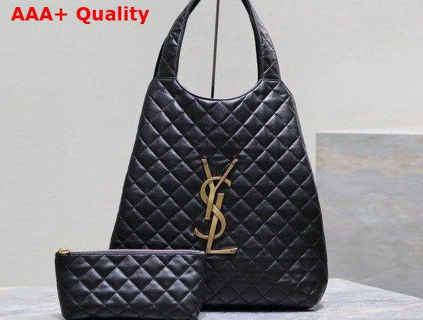 Saint Laurent Icare in Quilted Nappa Black Replica