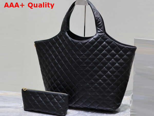 Saint Laurent Icare in Quilted Nappa Black Replica