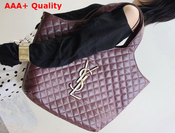 Saint Laurent Icare in Quilted Nappa Rouge Cabernet Replica