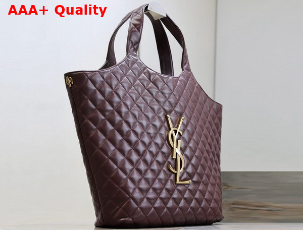 Saint Laurent Icare in Quilted Nappa Rouge Cabernet Replica