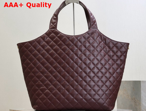 Saint Laurent Icare in Quilted Nappa Rouge Cabernet Replica