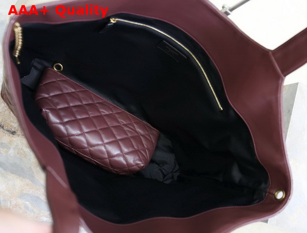 Saint Laurent Icare in Quilted Nappa Rouge Cabernet Replica