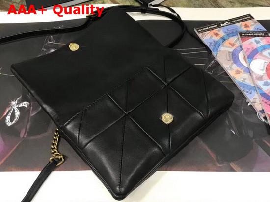 Saint Laurent Jamie Chain Wallet in Black Patchwork Leather Replica