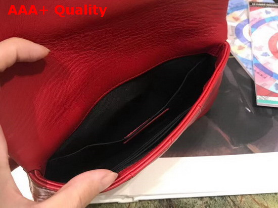 Saint Laurent Jamie Chain Wallet in Red Patchwork Leather Replica