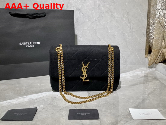 Saint Laurent Jamie Medium Carre Rive Gauche in Jersey Black Replica