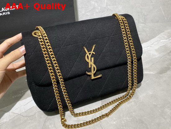 Saint Laurent Jamie Medium Carre Rive Gauche in Jersey Black Replica