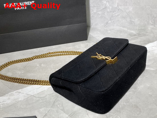 Saint Laurent Jamie Medium Carre Rive Gauche in Jersey Black Replica