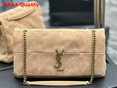 Saint Laurent Jamie Medium Chain Bag Carre Rive Gauche in Lambskin and Suede Dark Toffee Replica