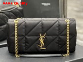 Saint Laurent Jamie Medium Chain Bag Carre Rive Gauche in Satin and Leather Noir Replica