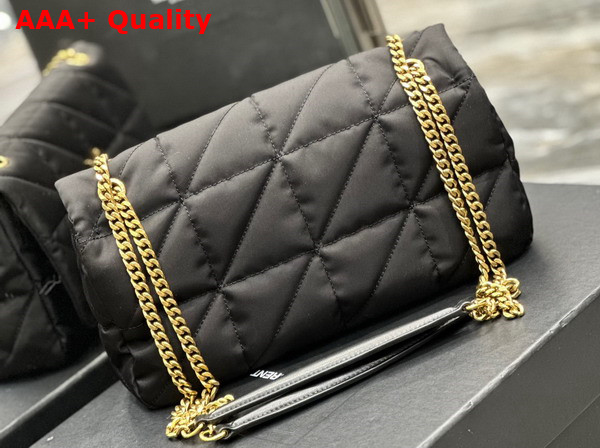 Saint Laurent Jamie Medium Chain Bag Carre Rive Gauche in Satin and Leather Noir Replica