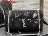 Saint Laurent Jamie Medium Chain Bag Carre Rive Gauche in Sequins and Sequined Tweed Black Replica