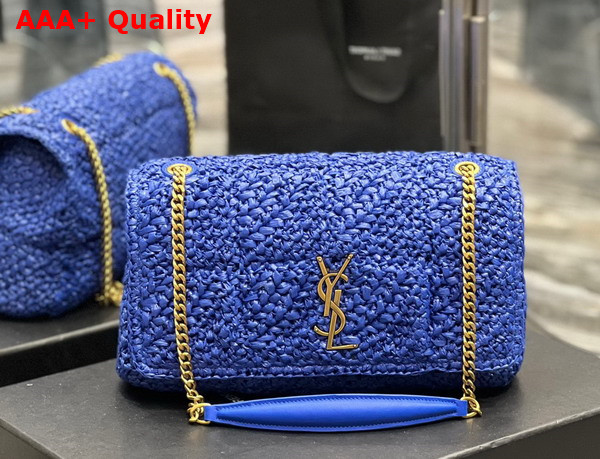 Saint Laurent Jamie Medium in Bright Blue Raffia Replica