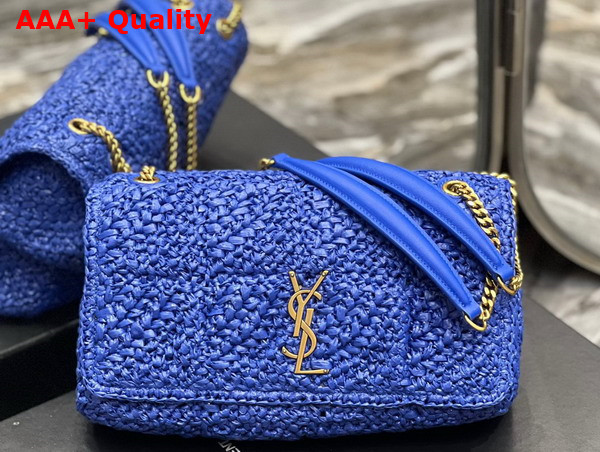 Saint Laurent Jamie Medium in Bright Blue Raffia Replica