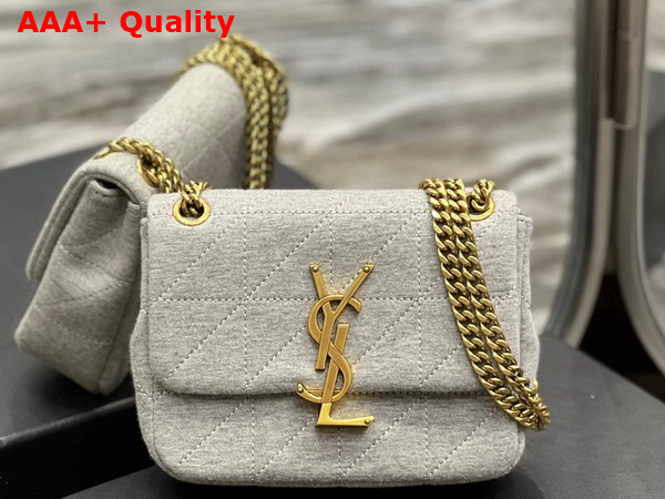 Saint Laurent Jamie Mini Chain Bag Carre Rive Gauche in Jersey Light Grey Replica