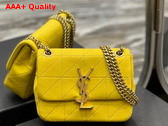 Saint Laurent Jamie Mini Chain Bag Carre Rive Gauche in Jersey Saffron Replica