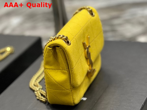 Saint Laurent Jamie Mini Chain Bag Carre Rive Gauche in Jersey Saffron Replica