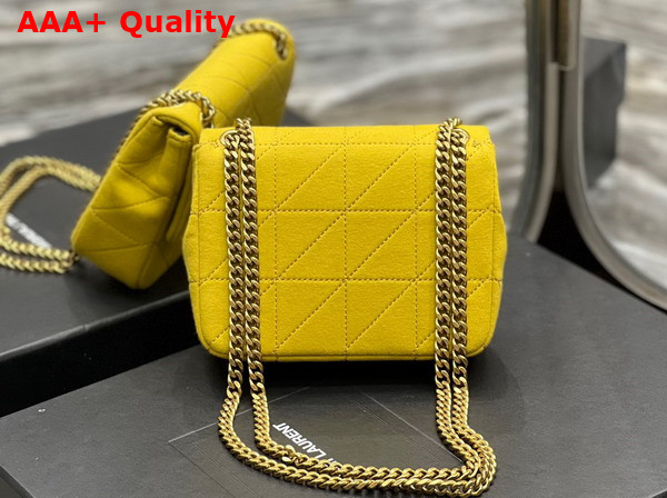 Saint Laurent Jamie Mini Chain Bag Carre Rive Gauche in Jersey Saffron Replica